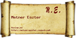 Metner Eszter névjegykártya